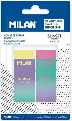 Imagen del producto de Gumki Milan Sunset: Suaves, de colores, paquete de 2 unidades