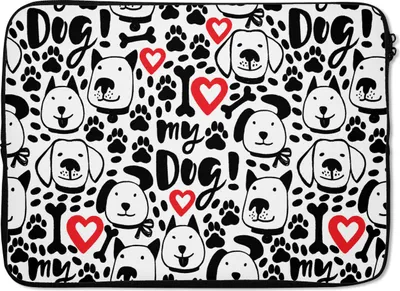 Produktbild von MuchoWow® Laptop Hülle 14 ZollMuster - Hund - Zitat - Jungen - Mädchen - Kinder - Kinder Laptoptasche - Laptoptasche - Stoßsicher - Schutzhaube