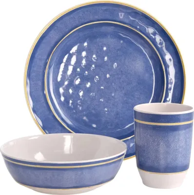 Produktbild von Redcliffs 12-tlg. Campinggeschirr-Set Melamin Blau