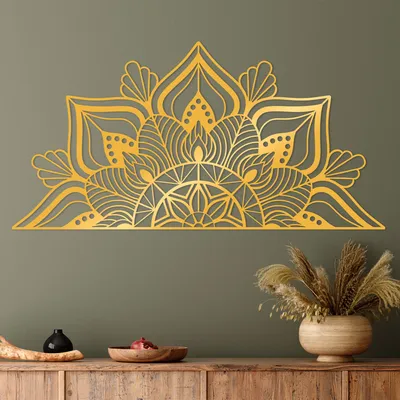 Immagine prodotto di Wallity, MANDALA- TNL2035, Oro, Altre decorazioni per la casa, 118 x 1,5 x 59 cm, 100% metallo (Spessore: 1