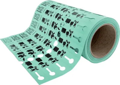 Produktbild von CombiCraft Gepäckabgabescheinein Minzgrün - 250x25mm - 500 Etiketten pro Rolle