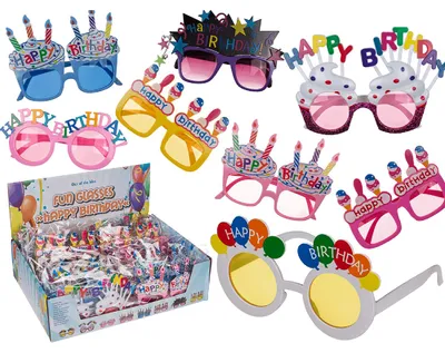 Produktbild von Partybrille "Happy Birthday" | 8-fach sortiert