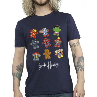 Produktbild von Marvel - "Gingerbread Avengers" T-Shirt für Herren BI38434 (S) (Schwarz)