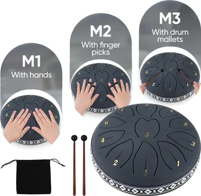 Produktbild von Zungentrommel, 11 Noten, tragbares Design, schwarz