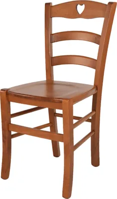 Image de t m c s Tommychairs - Chaise CUORE pour la cuisine et la salle à manger, structure robuste en bois de hêtre laqué couleur cerisier et assise en bois