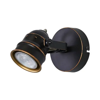 Produktbild von Lindby Wandstrahler Leonor, schwarz, Metall, 1-flg., 9,5 cm
