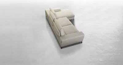 Produktbild von Textil Luxus Ecksofa L-form Polster Modern Weiß Sitz Möbel Wohnzimmer Eck Neu