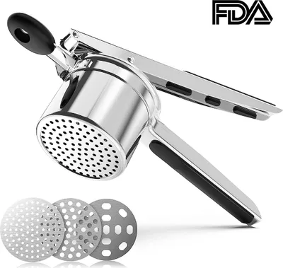 Produktbild von Kartoffelpresse Edelstahl Spätzlepresse Nudelpresse Spaghettieis Presse 3 in1 DE
