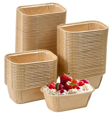 Produktbild von Mini Kastenform Kuchen Rechteckig Papierbackform 100 Stück 11 x 6,7 x 4,3 cm