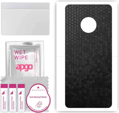 Produktbild von apgo Rückseite Schutzfolie, Skin, kompatibel mit Huawei Enjoy 20 Plus 5G, Hinten Displayschutzfolie aus Vinylfolie, kratzfest, einfache Montage - Schwarze Honigwabe