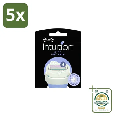 Produktbild von 5 x  Wilkinson Intuition Scheerklingen für trockene Haut - Kokosmilch und Mandelöl - Vorratspackung - 5 Stücke