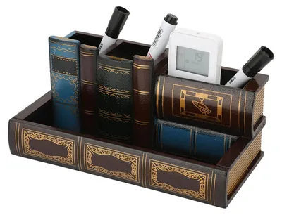 Produktbild von Solidchoice – Holz-Stifthalter im Vintage-Stil für Büro und Schule