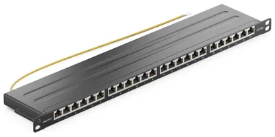 Immagine prodotto di deleyCON MK3545, connettore RJ-45, categoria Cat6a, adatto a cavi con sezione 22/26 AWG, installabile su rack, altezza 0.5U, colore nero