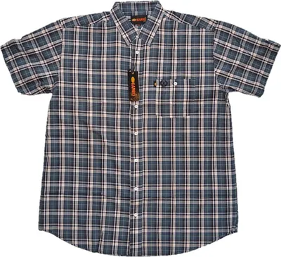 Produktbild von Übergrößen Kurzarm Hemd KAMRO Navy Schwarz Weiß kariert 6XL