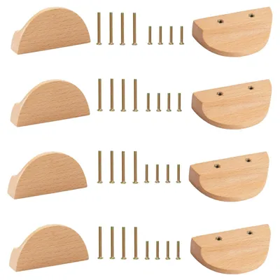Immagine prodotto di Solidchoice - 12 maniglie a mezzaluna in legno di faggio