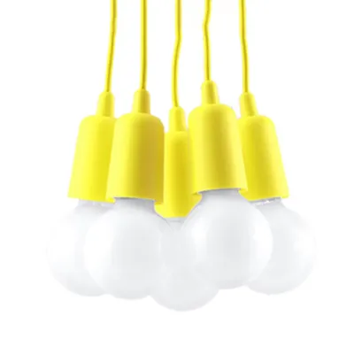Produktbild von Hängeleuchte DIEGO 5 gelb 5xE27 15W PVC 90x25x25cm Sollux Lighting