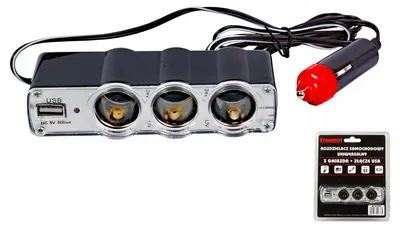 Produktbild von 12V Zigarettenanzünder Verteiler mit USB für Auto