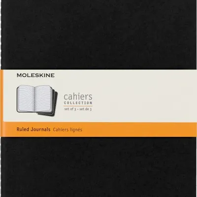Obrázok produktu pre Moleskine Cahier, Jednofarebné, Čierna, 120 listy, 70 g/m², Linajkový papier, tvrdý obal