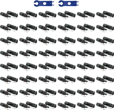 Produktbild von 25 Paar Solarstecker Set inkl. Montagewerkzeug, kompatibel mit MC4, für Solarkabel 4 – 6 mm²