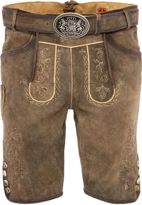 Produktbild von MADDOX Kurze Herren Lederhose "Horn" mit Gürtel | Antik W. Stein Größe: 58