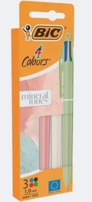 Produktbild von Kugelschreiber BIC 4 Farben, Mineraltöne, 1 mm, 3 Stück