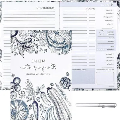 Zdjęcie produktu dla Rezeptbuch für Selbstausfüllung A5 - Praktisches Kochbuch - Selbstgemachtes Backbuch - 120 g Papier - 230 Seiten - Für 110 Lieblingsrezepte
