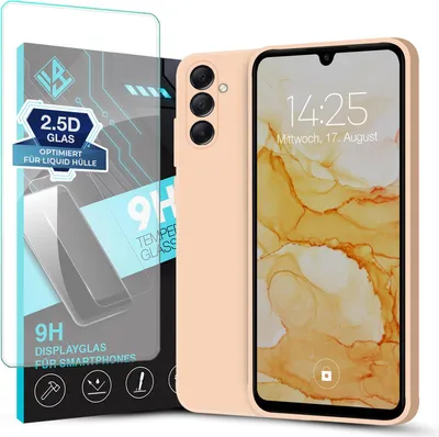 Produktbild von Hülle für Samsung Galaxy A13 5G mit 9H Displayglas Displayschutz Case Cover Bumper Smartphone Softgrip Schutzhülle Farbe: Rosa