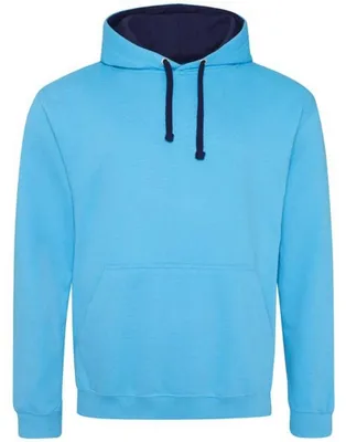 Produktbild von Awdis - "Varsity" Kapuzenpullover für Herren/Damen Uni LT2871 (XS) (Hawaii-Blau/Marineblau)