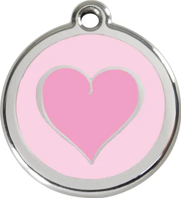 Produktbild von RedDingo Hundemarke mit individueller Gravur farbiges Herz pink, Größe: L