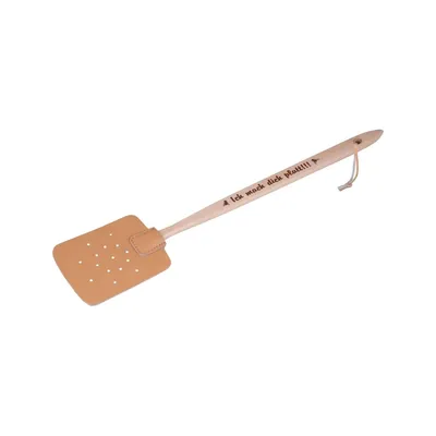 Produktbild von Fliegenklatsche mit Aufdruck Ich mach dich platt!!! aus Holz 47,5 cm