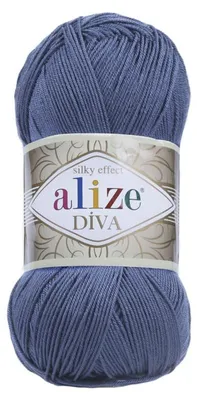 Produktbild von Alize Diva 353 Indigo Garn 100g/350m – seidig glänzende Mikrofaser