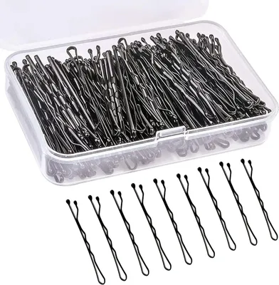 Produktbild von 200 Stück Haarspangen in Wellenform, Haarnadeln, Haarnadeln aus Metall, Haarnadel-Set für Kinder, Haar-Accessoires für Mädchen, Friseursalon (Schwarz)