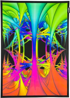 Produktbild von PSYWORK Schwarzlicht Stoffposter Neon "Wired Dimension", 0,5x0,7m