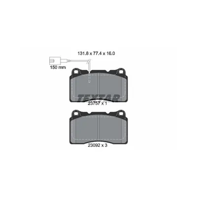 Produktbild von Textar Bremsbeläge vorne für Alfa Romeo 159 Lancia Delta III 1,8-3,2