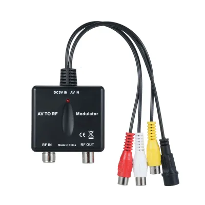 Imagen del producto de Mini modulador de RF, convierte señal AV a señal de RF. Salida: canal NTSC CH3. Controlado por PLL. Frecuencia de operación VHF