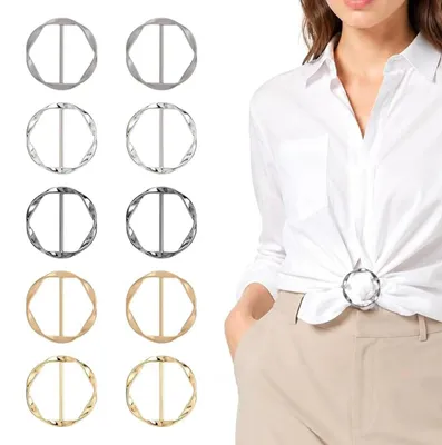 10er Set Metall-Twist-Ring-Clips für T-Shirts, Schals & Gürtel