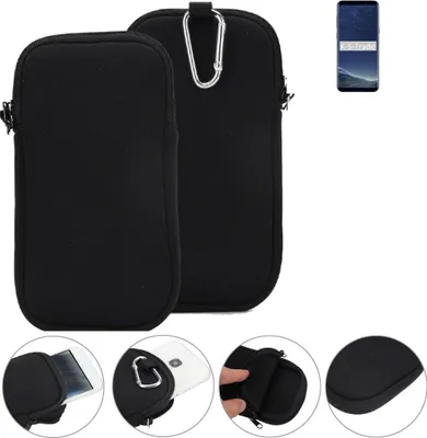 Produktbild von K-S-Trade Neopren-Hülle Handy-Hülle kompatibel mit Samsung Galaxy S8+ Duos Schutzhülle Neoprenhülle Sleeve Schutz-Hülle Gürtel Tasche Case