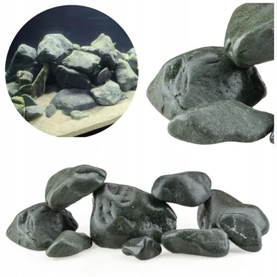 Produktbild von Aquarium Deko Steine Gruen 1kg 6-15cm