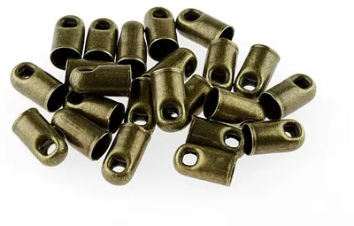 Produktbild von Vintageparts 40 Messing Endkappen antik bronzefarben für 2,5 mm Bänder