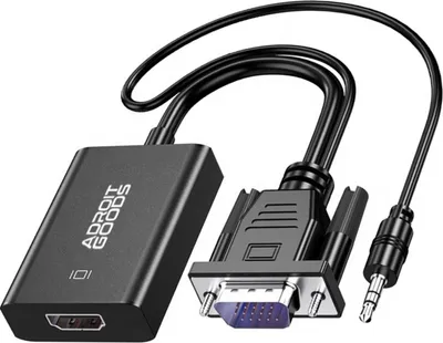 Produktbild von AdroitGoods VGA (D-Sub) zu HDMI 1.4 Kabel - 25 cm - Schwarz