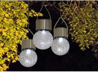 Produktbild von 4 x LED Solar Hängeleuchte Garten Deko Solarleuchte Gartenleuchte Hängelampe