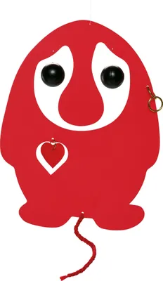 Image de Flensted Mobiles - Mobile troll qui souffle, rouge