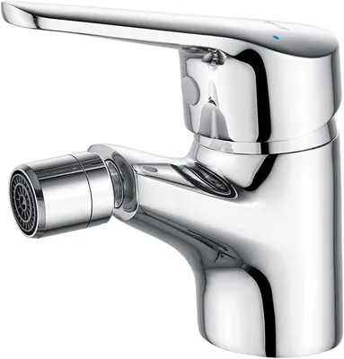 Imagen del producto de Grifo para bidé de latón cromado, con un solo mando para agua caliente y fría