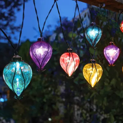 Solar Heißluftballon Hängelaterne 36,5 cm Flammeffekt bunt