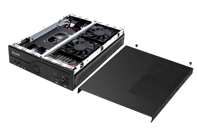 Zdjęcie produktu dla Shuttle DH610, Wielkość PC 1.3L, Komputer mini typu barebone, LGA 1700, DDR4-SDRAM, M.2, SATA, druga generacja szeregowej magistrali komputerowej (serial ATA II), Serial ATA III, 120 W
