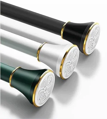 Produktbild von Duschvorhangstange - Verstellbare Stange - Ohne Bohren - Edelstahl - 150-280 cm - Weiß