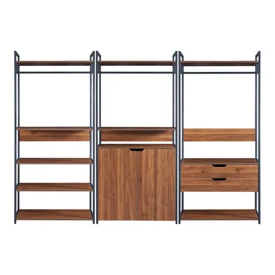 Image de Portemanteau set de 3 'Larem' 1 armoire 2 tiroirs 9 étagères