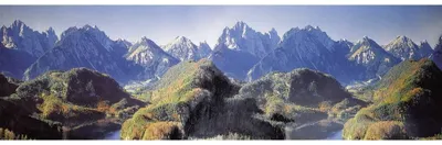 Hintergrundkulisse Neuschwanstein, 3200 x 970 mm, Kunststoff
