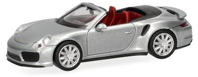 Porsche 911 Turbo Cabrio 1:87 Kunststoffmodell, dolomietzilver