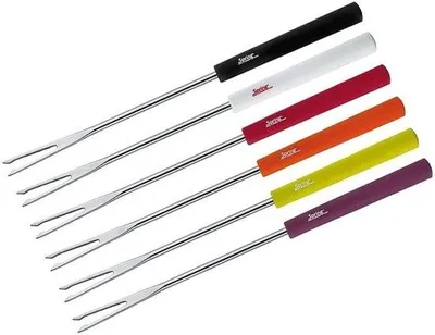 Immagine prodotto di Punte per fonduta dai colori vivaci - facili da usare - set da 6 pezzi - utensili in acciaio